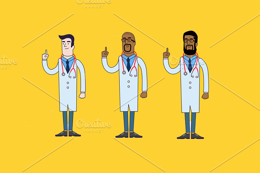 Doctors in medical uniform in Illustrations - product preview 8
