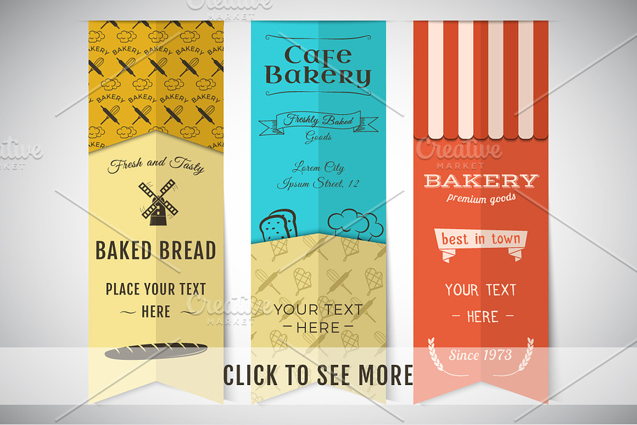 Bakery Banners & Seamless Patterns