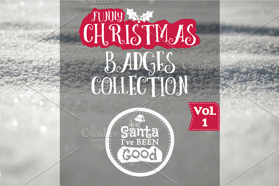 11 Funny Christmas Badges Collection in Objects - product preview 8
