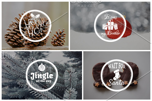 11 Funny Christmas Badges Collection in Objects - product preview 2