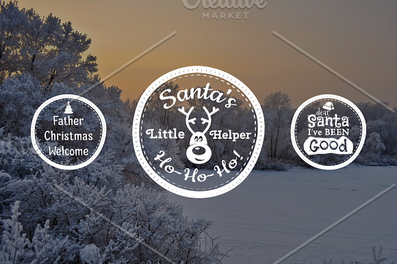11 Funny Christmas Badges Collection in Objects - product preview 3