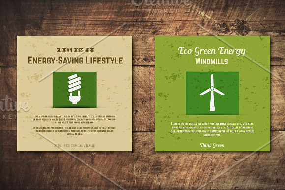 5 Eco Poster Concepts & Stickers in Card Templates - product preview 1