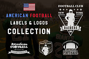 American Football Labels Set