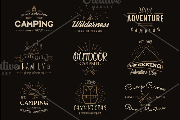 Outdoor Adventure Badges, Camp Logos in Logo Templates - product preview 2