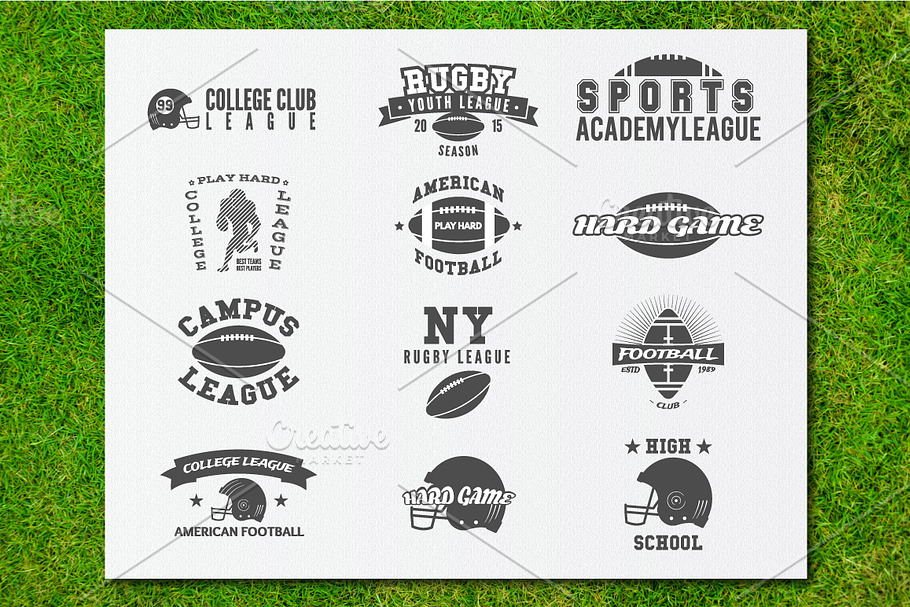 American Football Logo Badges Bundle