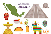 Vector welcome to mexico set