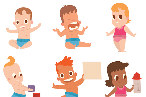 Baby kids vector illustration