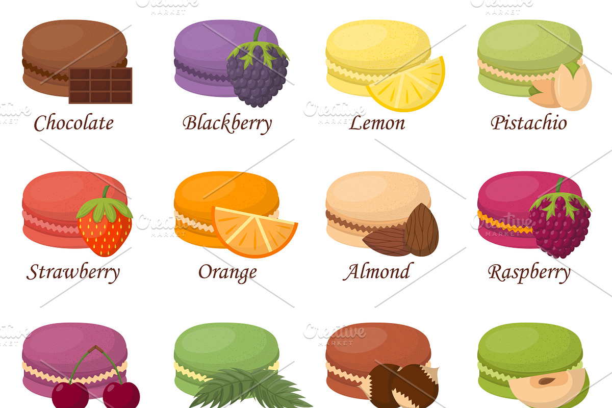 Macaroons vector illustration in Illustrations - product preview 8