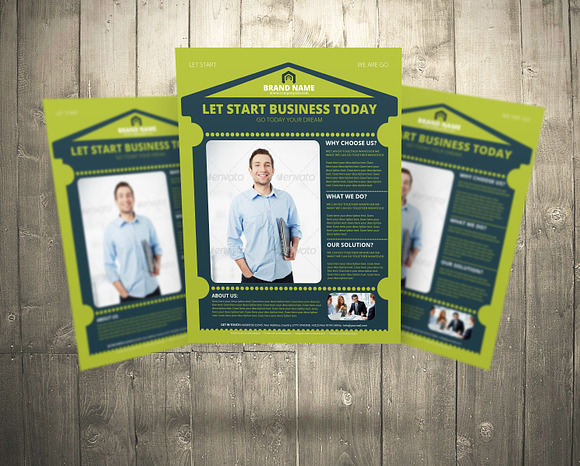 Brand Color Flyers Set New Design in Flyer Templates - product preview 1
