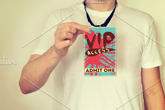 Colourful VIP pass in Card Templates - product preview 2