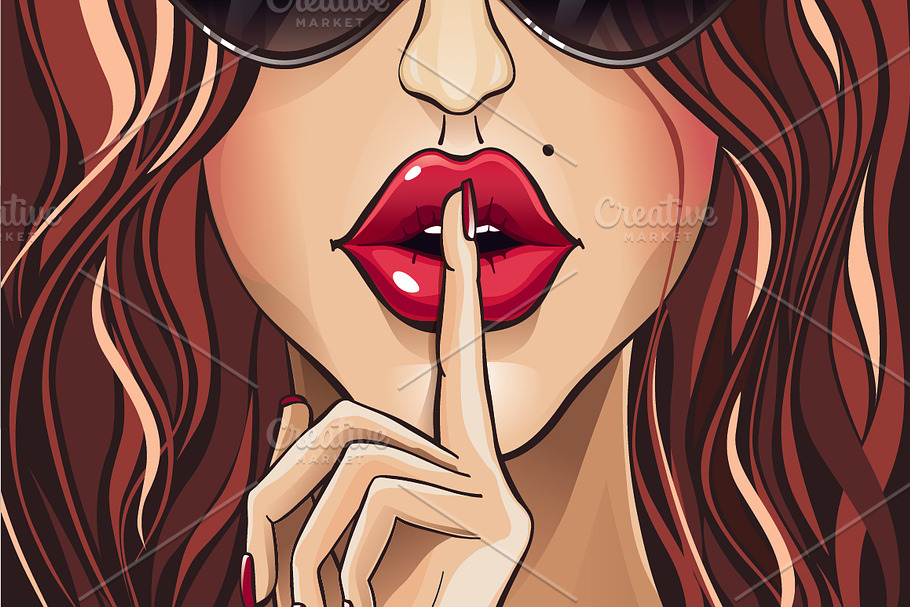 girl lips in Illustrations - product preview 8