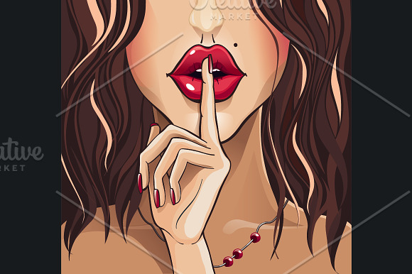 girl lips in Illustrations - product preview 2