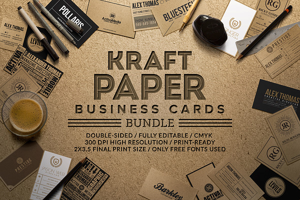 Kraft Paper Business Cards Bundle