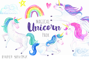 Magical Unicorns Watercolor Pack