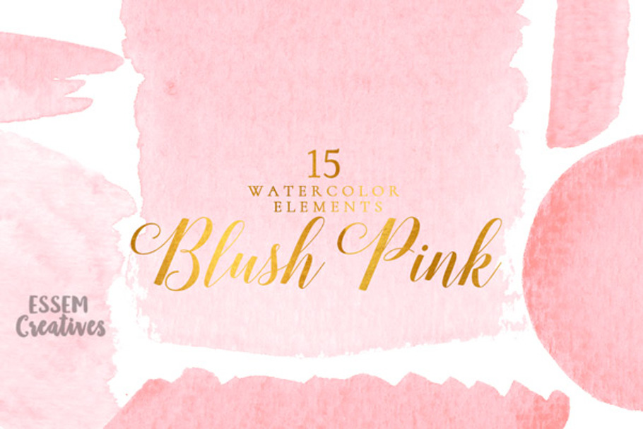 Blush Pink Watercolor Splash Clipart