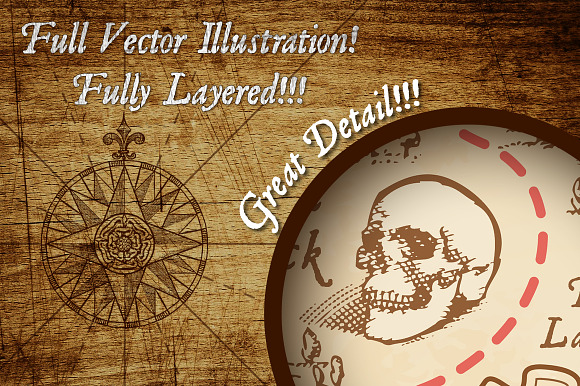 Pirate Treasure Map & Illustrations in Illustrations - product preview 1