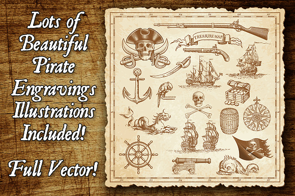 Pirate Treasure Map & Illustrations in Illustrations - product preview 2