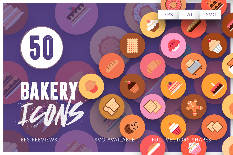 50 Bakery Icons in Cute Icons - product preview 8