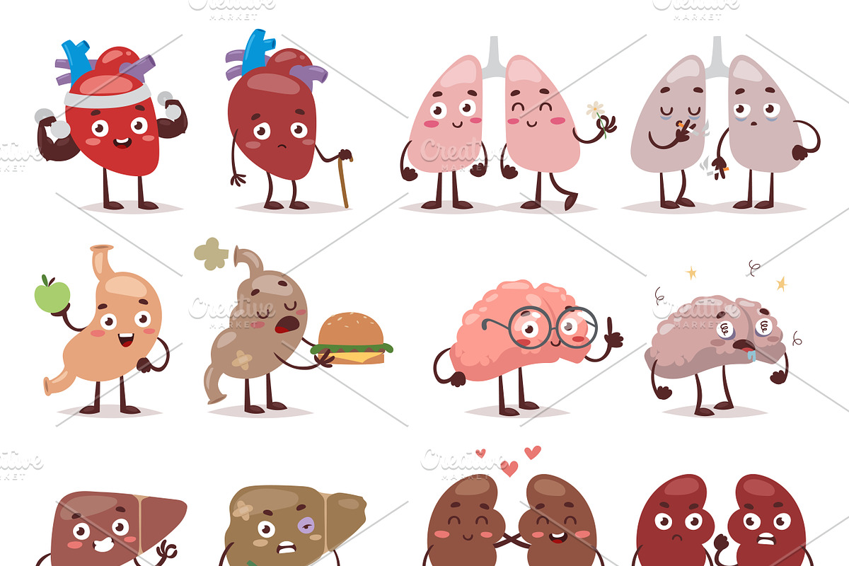 Human organs characters vector in Illustrations - product preview 8