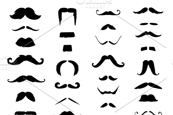 Huge set of vector mustache