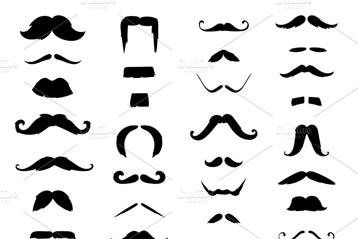 Huge set of vector mustache in Illustrations - product preview 8