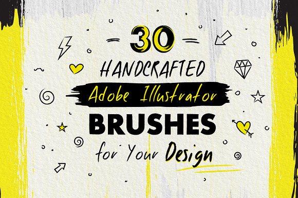 30 DRY BRUSH Strokes for Illustrator in Add-Ons - product preview 1