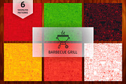 Barbecue Grill Line Tile Patterns