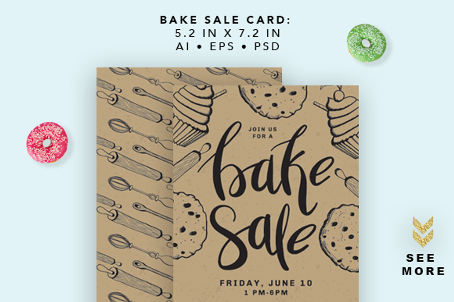 Bakery Printable Cards in Card Templates - product preview 8