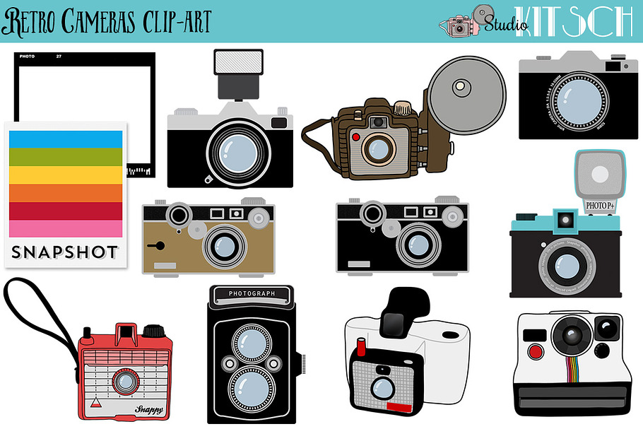 Retro Camera Elements in Illustrations - product preview 8