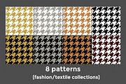 8 gold, silver, bronze houndstooth 