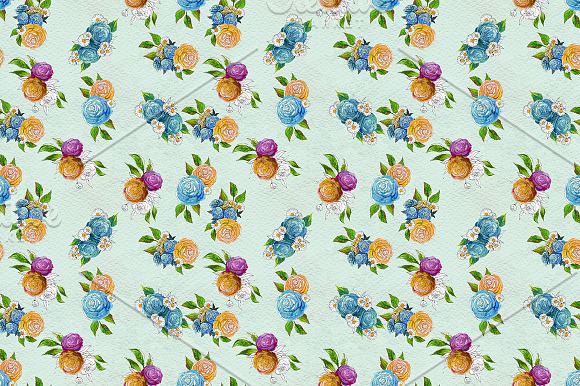 Watercolor rose patterns Vol 3 in Patterns - product preview 1