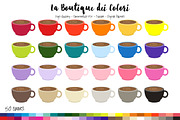 50 Rainbow Coffee Clip Art