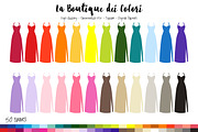 50 Rainbow Dress Clip Art