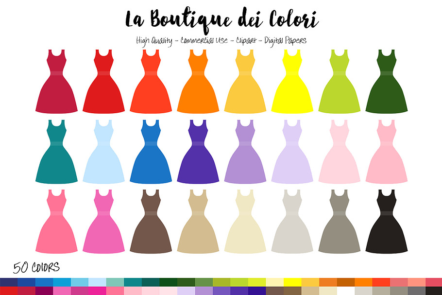 50 Rainbow Dress Clip Art in Illustrations - product preview 8