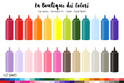 50 Rainbow Sauce Bottle Clip Art