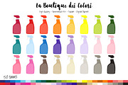 50 Rainbow Spray Bottle Clip Art