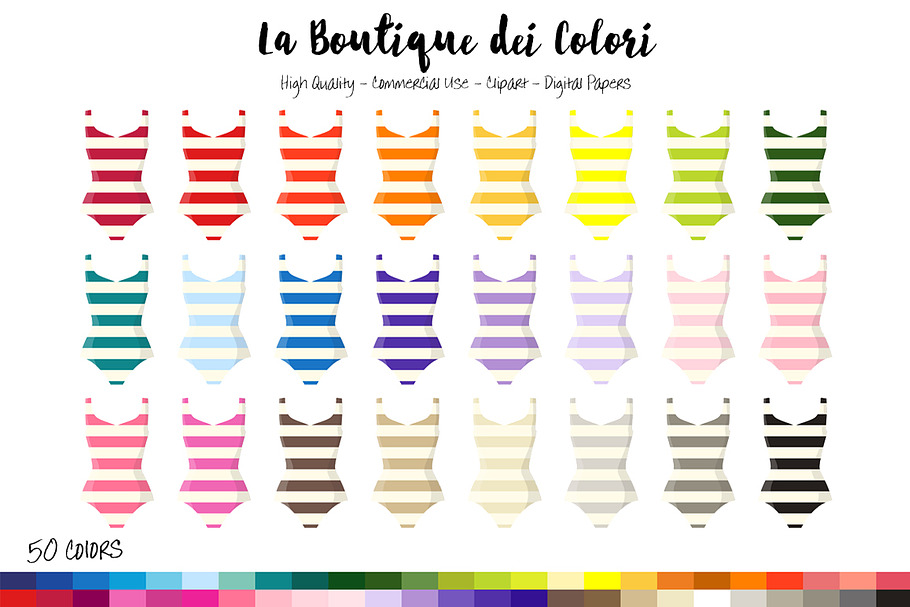 50 Rainbow Swimsuit Clip Art in Illustrations - product preview 8