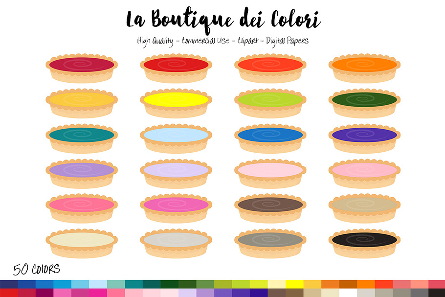 50 Rainbow Tart Clip Art in Illustrations - product preview 8