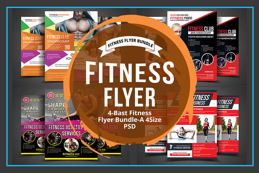 Fitness / Gym Flyer Bundle Template in Flyer Templates - product preview 8