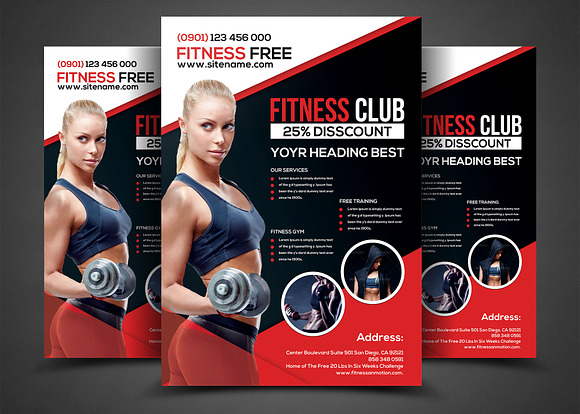 Fitness / Gym Flyer Bundle Template in Flyer Templates - product preview 2