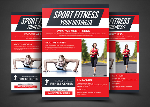 Fitness / Gym Flyer Bundle Template in Flyer Templates - product preview 4