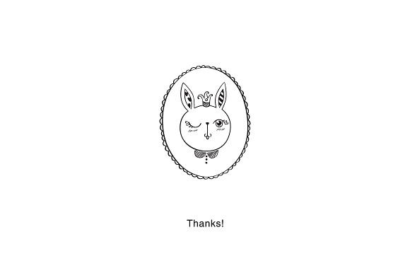 Set of hand drawn cute rabbits in Illustrations - product preview 9