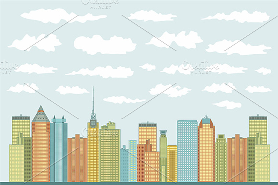 Panorama of cities in Illustrations - product preview 8