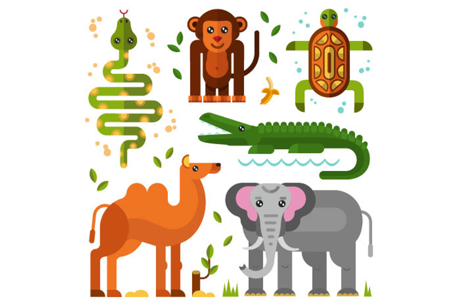 Vector Jungle Animals Set in Illustrations - product preview 8