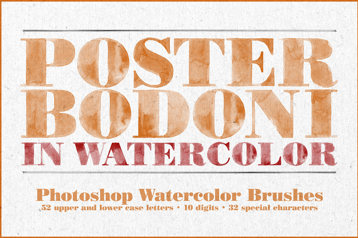 Poster Bodoni Watercolor Brushes in Photoshop Brushes - product preview 8