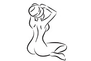 Silhouette of nude woman