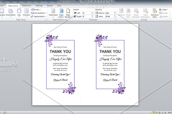 Wedding Thank You Card Template in Wedding Templates - product preview 2