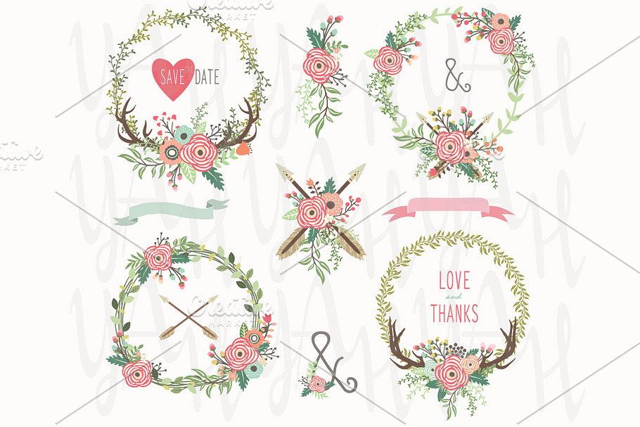 Tribal Floral Wreath Collection