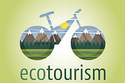 Eco tourism icon and logo