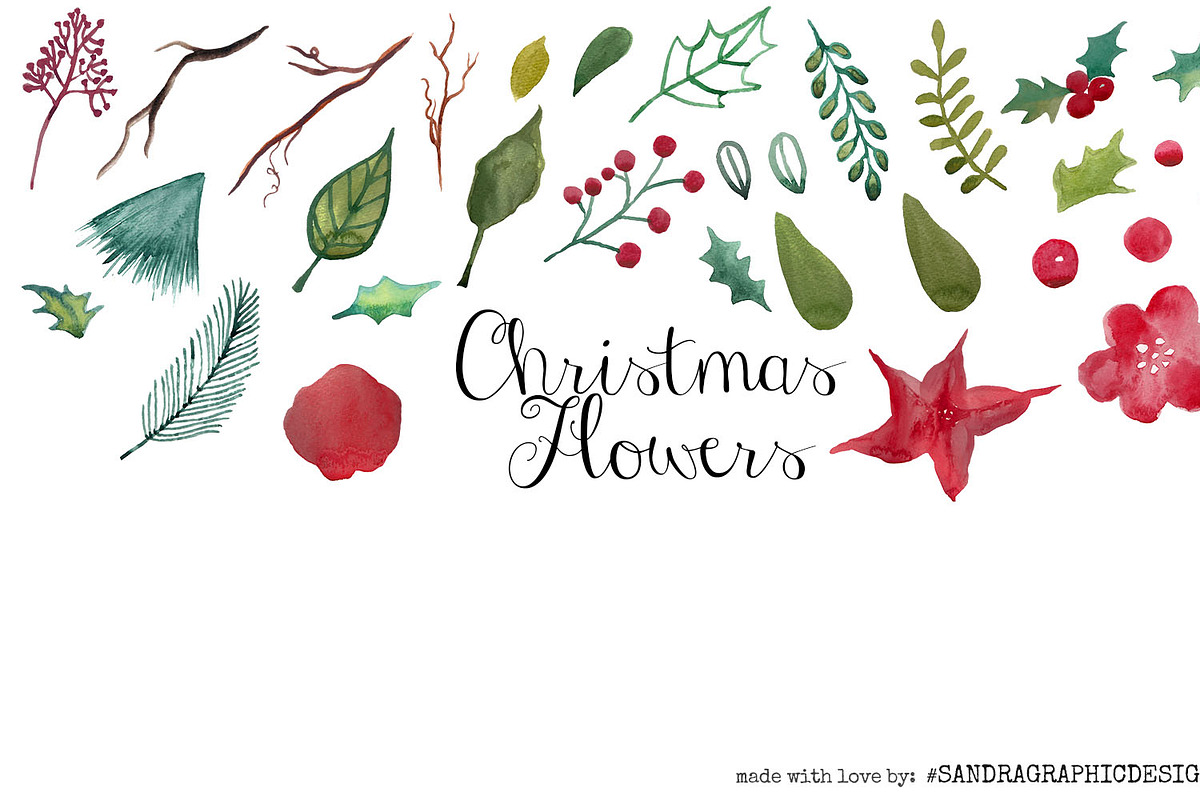 Christmas wreaths clip art | Custom-Designed Illustrations ~ Creative ...